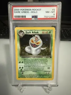 Pokemon 2000 Team Rocket Dark Arbok Holo PSA 8 #2 - Image 1