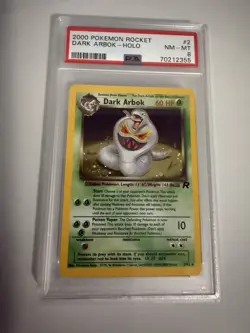 Pokemon 2000 Team Rocket Dark Arbok Holo PSA 8 #2 - Image 3