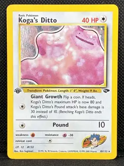 Pokemon TCG Koga’s Ditto 10/132 Holo 1st Edition Gym Challenge WOTC Vintage 1999 - Image 1