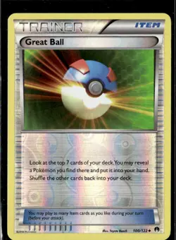 Pokemon Great Ball 100/122 BREAKpoint Reverse Holo Uncommon LP - Image 1