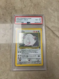 2000 POKEMON BASE SET 2 #3 CHANSEY-HOLO PSA 8 - Image 1
