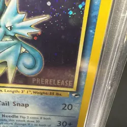 2000 POKEMON GYM HEROES HOLO-PRERELEASE #9 MISTY'S SEADRA PSA 8 - Image 2