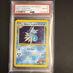 2000 POKEMON GYM HEROES HOLO-PRERELEASE #9 MISTY'S SEADRA PSA 8 - Image 3