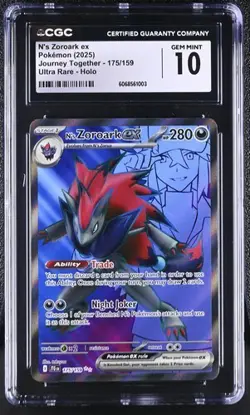 ✨✨ CGC 10 N's Zoroark EX 175/159 Pokemon Journey Together 2025 English - Image 1