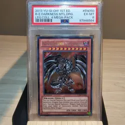 2013 Yu-Gi-Oh! Red-Eyes Darkness Metal Dragon LCJW-EN050 1st Secret Rare PSA 6 - Image 1