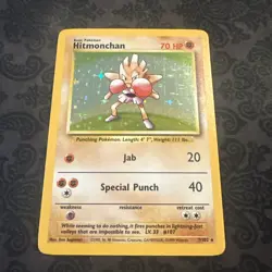 Pokemon TCG Hitmonchan Base Set Holo Unlimited Rare Card 7/102 - Image 1