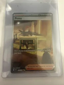 Pokemon TCG Penny Paldean Fates Trainer Holo Card 239/091 Illustration Rare - Image 5
