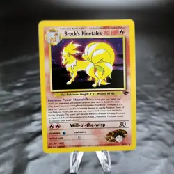Brock's Ninetales Holo Rare 3/132 Gym Challenge WOTC Pokemon Card NM - Image 1