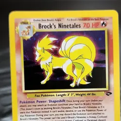 Brock's Ninetales Holo Rare 3/132 Gym Challenge WOTC Pokemon Card NM - Image 2
