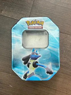Empty Pokemon Diamond & Pearl Lucario Collector Card Metal Tin 2007 **TIN ONLY - Image 1