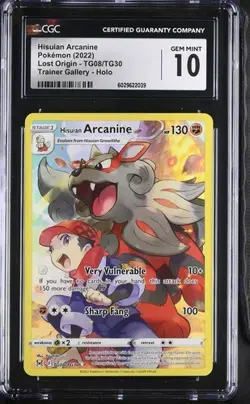 ✨✨ CGC 10 Hisuian Arcanine TG08/TG30 SWSH Lost Origin 2022 Pokemon Card - Image 1