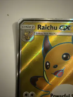 Pokemon TCG Raichu GX Normal Sized Card Full Art Holo Promo Shining Legends - Image 2