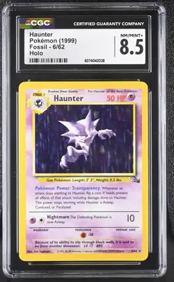 CGC 8.5 Haunter 1999 Fossil 6/62 Holo Pokemon Card - Image 1