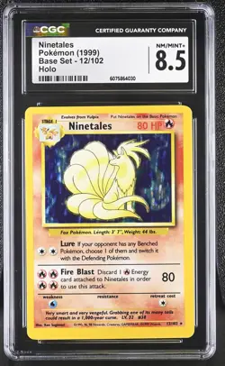 CGC 8.5 Ninetales 1999 Base Set 12/102 Holo Pokemon Card - Image 1