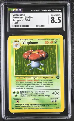 CGC 8.5 Vileplume 1999 Jungle 15/64 Holo Pokemon Card - Image 1