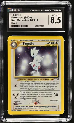 CGC 8.5 Togetic 2000 Neo Genesis 16/111 Holo Pokemon Card - Image 1