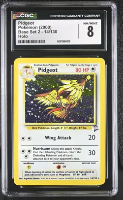 CGC 8 Pidgeot 2000 Base Set 2 14/130 Holo Pokemon Card - Image 1