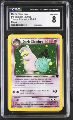 CGC 8 Dark Slowbro 2000 Team Rocket 12/82 Holo Pokemon Card - Image 1
