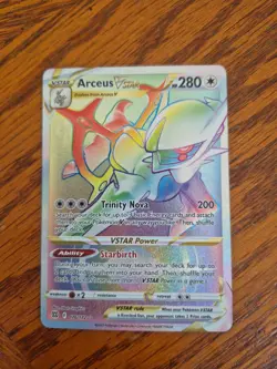 Pokemon Arceus VSTAR TCG Holo Card Brilliant Stars 176/172 Rainbow Secret Rare - Image 1
