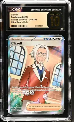 CGC 10 Clavell 249/193 Paldea Evolved Secret Rare Full Art Pokemon Trainer Card - Image 1