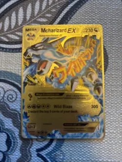 Mcharizard EX Mega M Charizard Gold Foil Fan Art Pokemon Card 230HP 108/106 - Image 1