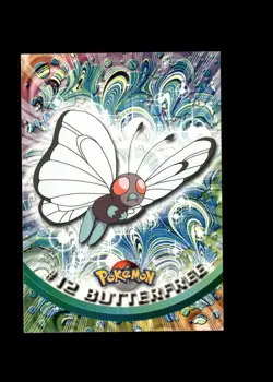 Butterfree : 1999 Topps Pokemon TV Animation Black Logo Card #12 + FREE Ship - Image 1