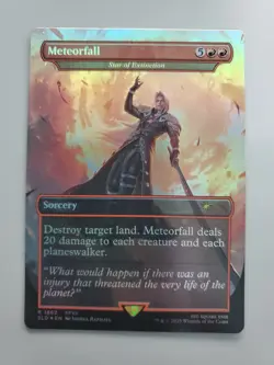 MTG Meteorfall (Star of Extinction)Secret Lair Drop Rainbow Foil Borderless Rare - Image 1