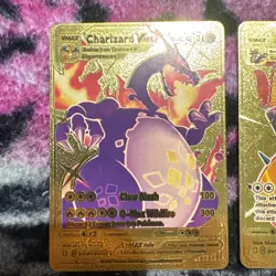LOT OF 5 Charizard Gold Foil Card Lot VMAX GX EX Rare Holo Pokemon. FAN ART - Image 2
