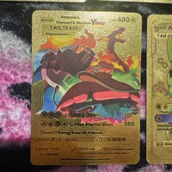 LOT OF 5 Charizard Gold Foil Card Lot VMAX GX EX Rare Holo Pokemon. FAN ART - Image 5