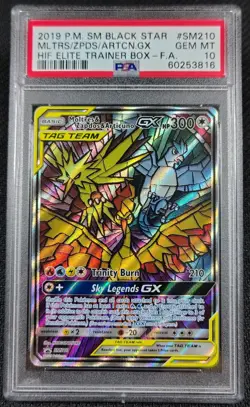 ✨ PSA 10 GEM MINT 2019 Pokemon SM210 Moltres & Zapdos & Articuno GX - Image 1