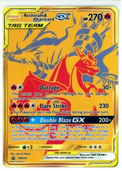 Pokemon TCG Reshiram & Charizard GX SM247 Black Star Promo - Image 1