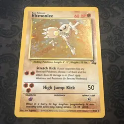 Pokemon TCG Hitmonlee 7/62 Fossil Set Holo Rare Unlimited - Image 1
