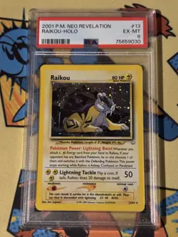 2001 Pokemon Neo Revelation Raikou Holo 13/64 #13 PSA 6 - Image 1