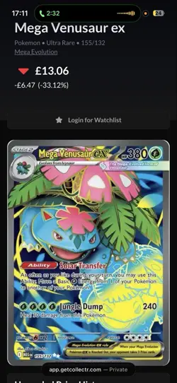 Mega Venusaur EX 155/132 - Ultra Rare - Mega Evolution Base Set - Pokemon TCG - Image 3