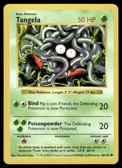 Pokemon Tcg Tangela [Shadowless] #66 Pokemon Base Set NM - Image 1