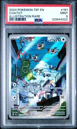Pokemon Temporal Forces: Chatot Illustration Rare 181/162 PSA 9 MINT - Image 1