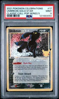 2021 POKEMON CELEBRATIONS CLASSIC COLL #17 UMBREON-GOLD STAR PSA 9 - Image 1