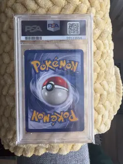 PSA 7 Hitmonlee Fossil 1st Edition 7/62 Cigar Stain Error Holo Pokemon Card NM - Image 2