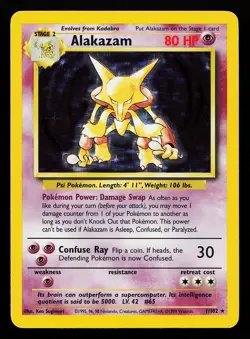 Alakazam 1/102 Holo Rare Base Set Pokemon Card - Image 1