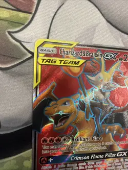 Charizard & Braixen Tag Team GX Full Art 212/236 SM Cosmic Eclipse Pokemon Card - Image 2