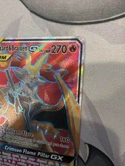 Charizard & Braixen Tag Team GX Full Art 212/236 SM Cosmic Eclipse Pokemon Card - Image 3