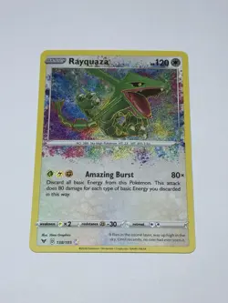 2020 Pokemon Card Amazing Rare Rayquaza 138/185 SWSH Vivid Voltage NM/Mint - Image 1