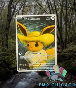 Eevee with Straw Hat Pokemon x Van Gogh Black Star Promo ACG Art Card - NM - Image 1