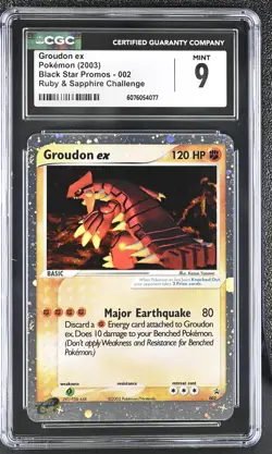 CGC 9 MINT Groudon ex 2003 Black Star Promos 002 Holo Pokemon Card - Image 1