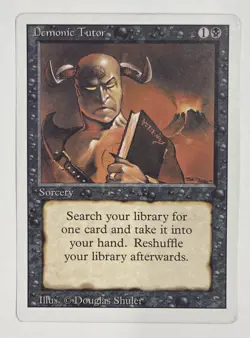 Demonic Tutor Revised MP Moderate Play MTG Magic The Gathering A-4 - Image 1