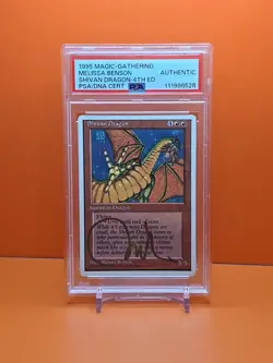 1995 MAGIC The Gathering SHIVAN DRAGON 4TH ED PSA/DNA CERTIFIED MELISSA BENSON - Image 1