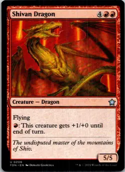 Shivan Dragon 206 U Foundations NM MTG - Image 1