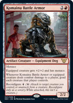 1 x Komainu Battle Armor - Commander: Kamigawa: Neon Dynasty - NM-Mint - MTG - Image 1