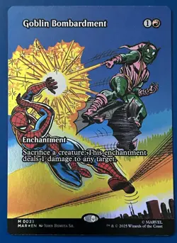 MTG Goblin Bombardment 0023 Foil (Borderless) Marvel Spider Man NM - Image 1