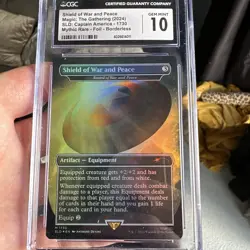 🔥Shield Of War And Peace FOIL Borderless Marvel MTG Secret Lair CGC Gem Mint 10 - Image 1